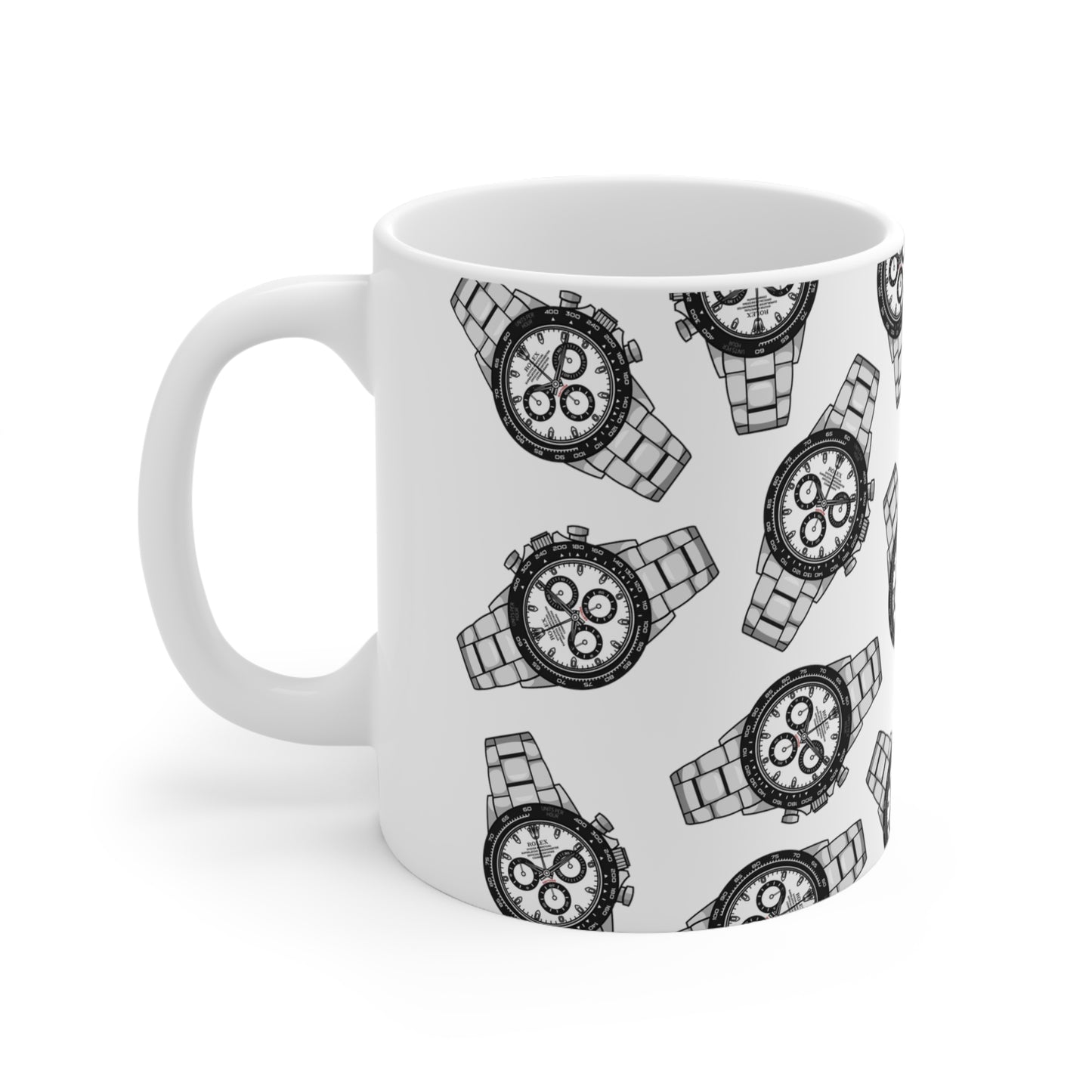 Rolex Daytona Panda Watch Collector Art Ceramic Coffee Mug 11oz